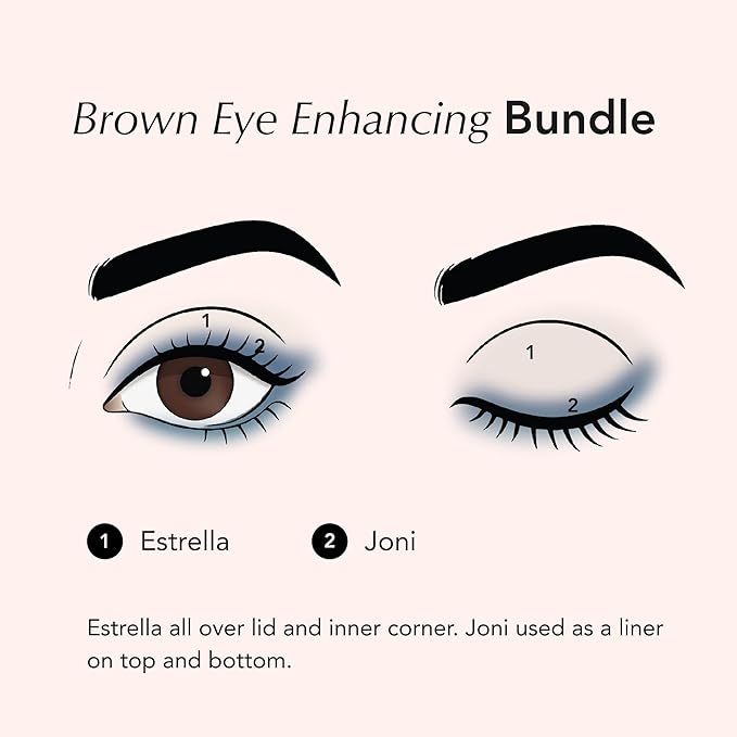 Thrive Causemetics Brilliant Eye Brightener Eyeshadow Stick Bundle for Brown Eyes, 3 Shades, Waterproof & Crease Proof Cream to Powder Long Lasting Formula, 3 Shadow Sticks & Confetti Makeup Bag