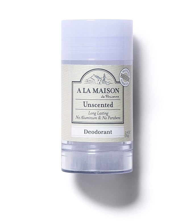 A La Maison de Provence Natural Aluminum-Free Deodorant | Unscented | Traditional French Milled Formula | Long Lasting Safe and Effective | Free of SLS, Parabens and Sulfates (3 Pack)