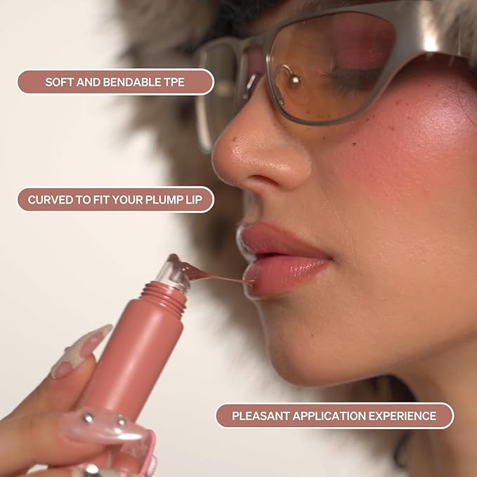 KNEMO LipLock – Moisturizing K-beauty Vegan Lip Balm & Serum for Dry, Chapped Lips, Glossy Overnight Lip Mask with Rose PDRN, Carrot Collagen & Pillow Peptides (Pink Flan – Warm Taupe Tint)