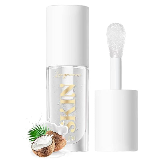 LANGMANNI Moisturizing Lip Oil,No-Sticky Lip Gloss Lip Balm Lip Care,Fruit Flavoured Lip Oil For Dry Lip's Moisturizing Hydrating And Nourishing ((Coco))