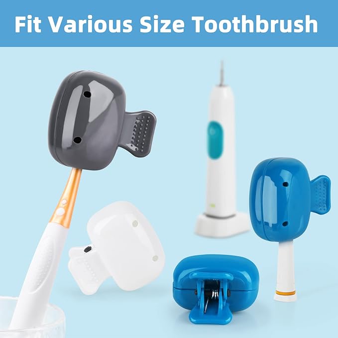 6 Pack Toothbrush Covers Portable Toothbrush Protector Coverings Clips Tooth Brush Storage Head Cover Cap Tooth Brush Covers for Kids Bathroom Home Travel Tooth Brush Case