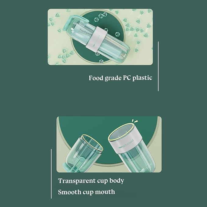 Luxury Transparent Pink Toothbrush Travel Case, Portable Travel Toothbrush & Toothpaste Holder Cover Organizer Container with Mouthwash Cup for Camping, Business Trips, Bathroom Storage
