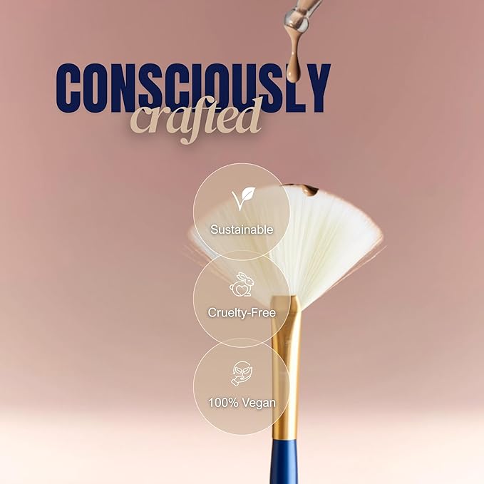 BERRY Blue Premium Makeup Brush Set – 12-Piece Professional Ultra-Soft Synthetic Brushes for Face & Eyes | Foundation, Powder, Blush, Concealer, Eyeshadow – Vegan, Cruelty-Free, Numbered, Travel Case