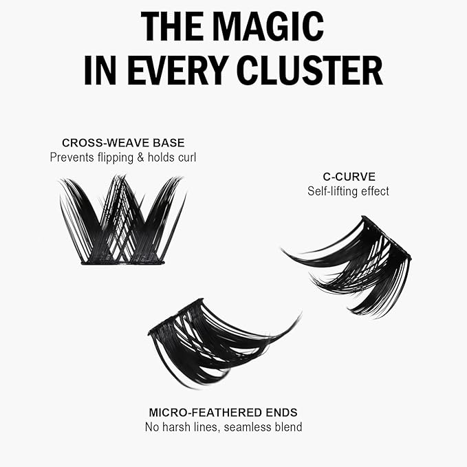 Lash Clusters 8-18mm Wispy Eyelash Clusters 144pcs Cluster Lashes DIY Individual Lashes Clusters with Soft Thin Band for Self Use,Beginner-Friendly(sylph-771)