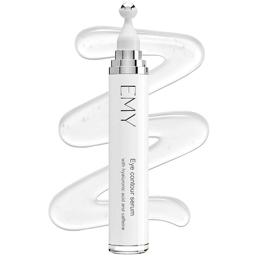 Eye Roller Serum with Caffeine & Hyaluronic Acid Reduces Dark Circles, Puffiness & Fine Lines Cooling Steel Ball Applicator Hydrating Non-Greasy Fast Absorbing For All Skin Types