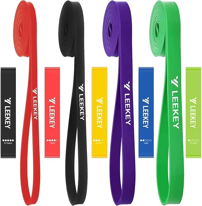 LEEKEY Resistance Bands, Exercise Bands with Handles,Pull Up Assist Bands - Band Set with Door Anchor - Bands for Working Out,Band for Men and Women Fitness Training,Home Workouts