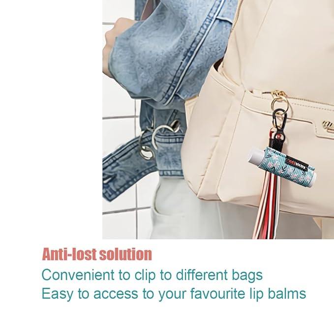 5pcs Lip Balm Holder Keychain Lipstick Sleeves