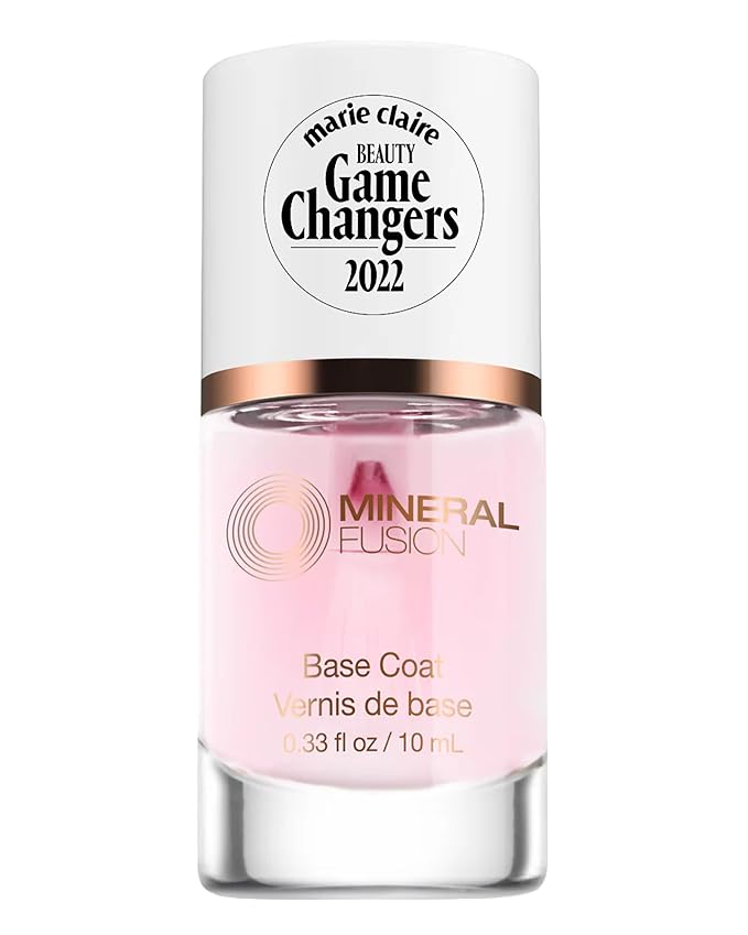 Mineral Fusion Base Coat Nail Treatment - Extend the Length of Manicures - Protect Against Chipping, Peeling Nail Polish - Long Lasting, Nail Strengthener - Vegan, No Harsh Ingredients - 0.33 Fl Oz