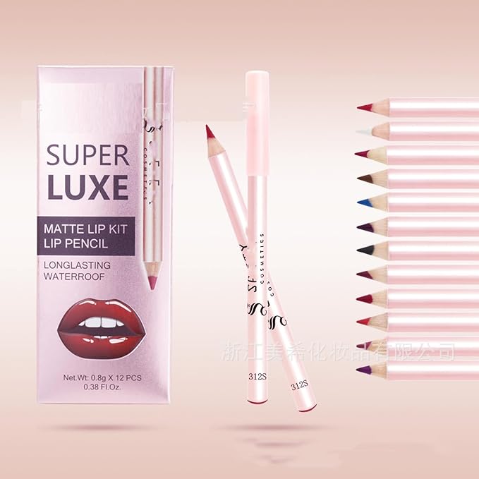 MAEPEOR Matte Lip Liner 12 PCS Nude Brown Highly