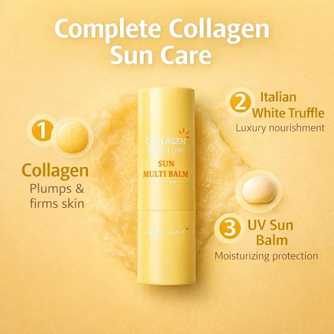 Dermashare Collagen Sun Grow balm SPF50 Brightening &Hydrating UV Shild for Glowing Skin Anti-Aging Korean Skincare 11g(0.38oz)