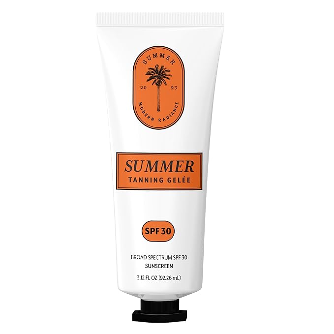 Summer Gelée Tanning Gel – SPF 30 Luxury Sun Tan Accelerator – Hydrating & Anti-Aging Formula with UVA/UVB Protection – Lightweight, Silky Gel for a Radiant, Sun-Kissed Glow – 3.12 FL OZ – USA Made