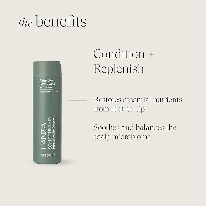 L'ANZA Scalp Therapy Hair Care Kit, Shampoo, Conditioner & Stimulating Leave-In Hair Treatment, Supports Healthy Growth, Adds Fullness, Strengthens, Anti Aging, Combats Oil & Removes Buildup