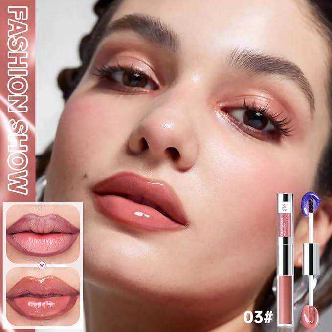 Peel Off Lip Liner & Gloss – Long-Lasting Smudge-Proof Soft Rosy Peach Lip Tint & Lip Stain Liner with Hydrating High Shine Gloss for Defined, Fuller Peachy Lips – Waterproof Soft Glam Lip Makeup