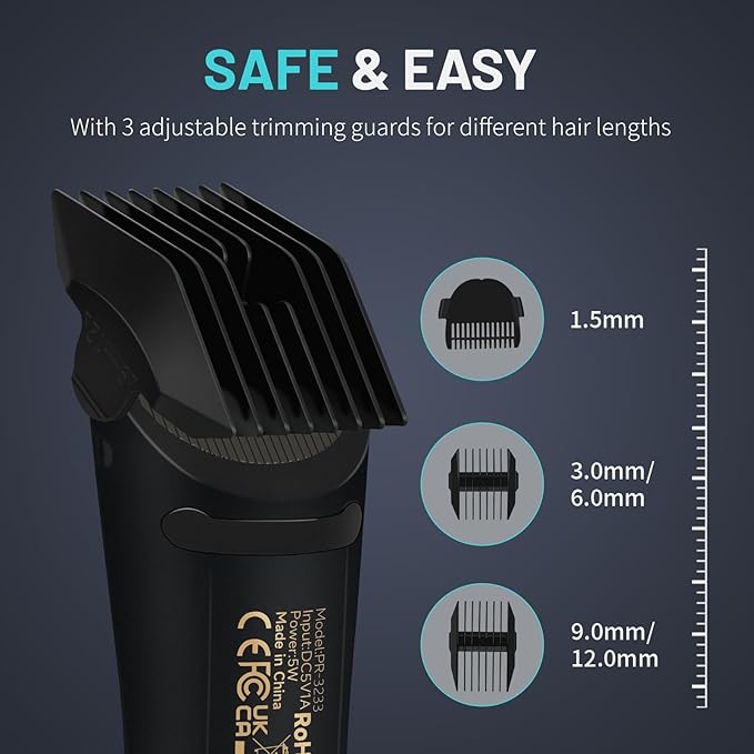 PRITECH Manscape Body Hair Trimmer for Men - Waterproof Pubic Hair Ball Trimmer, Ceramic Blade Electric Body Shavers for Men with USB-C Charging, Wet & Dry Use & Nick-Free Design, Sensitive Skin Safe