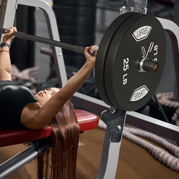 4FT Olympic Barbell Bar 47Inch Straight 2 Collars, 500Lbs Capacity 2 Inch