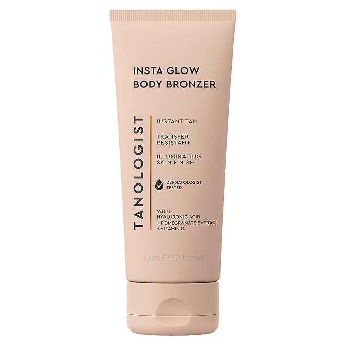Tanologist Insta Glow Body Bronzer, Instant Illuminating Self-Tan, Hyaluronic Acid & Vitamin C, Streak-Free, Radiant Finish For All Skin Tones, 5.75 fl oz/170 ml Tube