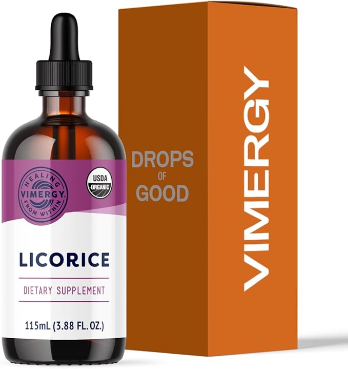 Vimergy Licorice – Promotes Digestive Function* – Benefits Respiratory Health* – USDA Certified Organic, Vegan, Gluten-Free – 115 mL (57 Servings)