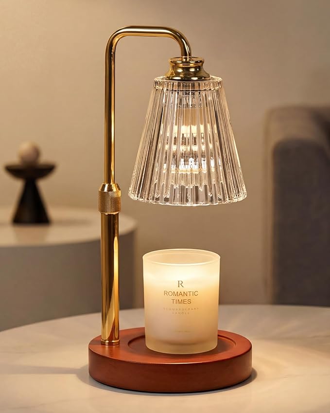 Candle Warmer Lamp with Timer Dimmable, Birthday Valentines Day Gifts for Women Mom, Adjustable Candle Warmer with 2 Bulbs, Crystal Candle Lamp Warmer for Jar Scented Candles, House warming Home Decor