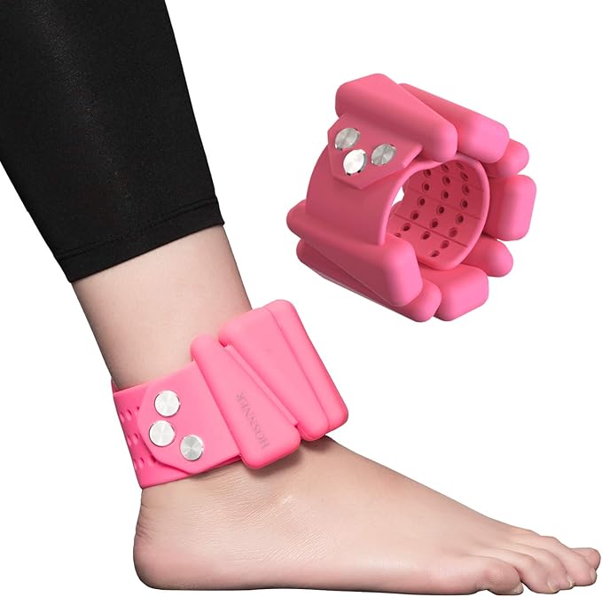 Adjustable Women Wrist Weights - Silicone Bracelet Button 1 LB 2 Per