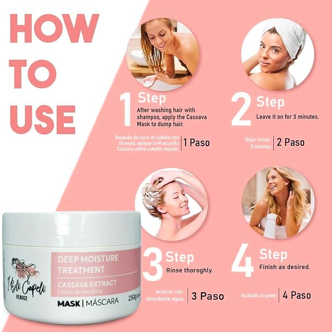 I Belli Capelli Ravenna B-tox Kit - Hair Treatment with Argan Oil Mask 250g, Formaldehyde-Free, Anti-Frizz and Smoothing for Blond Hair (1 B-tox + 1 Mask)
