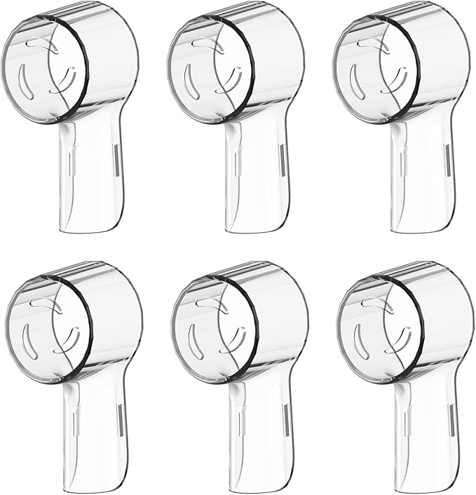 6 Pack Toothbrush Heads Dustproof Cover Compatible with Oral B, Fits for Oral-B iO Series, Pro 1000, 1500, 5000, 7500 Electric Toothbrush, Protects Brush Head and Convenient Travel (Transparent)