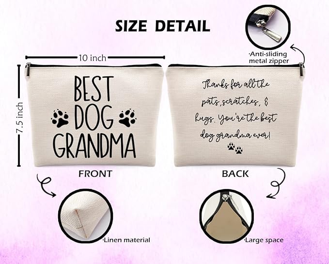 Dwept Best Grandma Cosmetic Case, Toiletry Bag - Makeup Bag for Women & Birthday from Granddaughter or Grandson