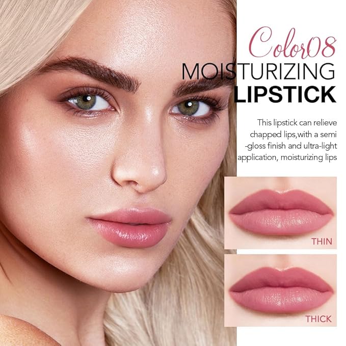 HHLTOH 1Pcs Tinted Lip Balm Moisturizing Lipstick – Waterproof Hydrating Matte Lip Balm for Women, Creamy Natural Color Stain for Dry Lips, Soft Matte Finish with Subtle Scent (#08 Alluring Pink)
