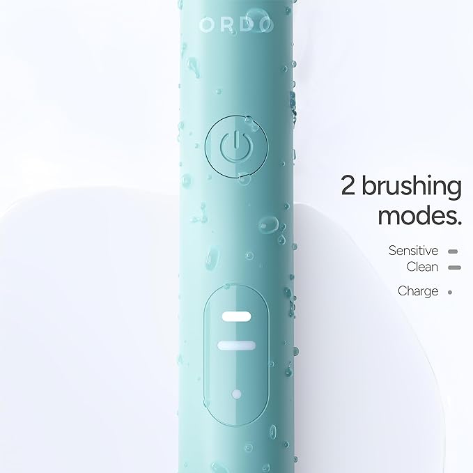 ORDO Lite Sonic Toothbrush, Electric Toothbrushes with 35,000 Pulses Per Min, Dual Modes, Over 5 Weeks Battery, Smart Timer, Waterproof, USB C, Sage