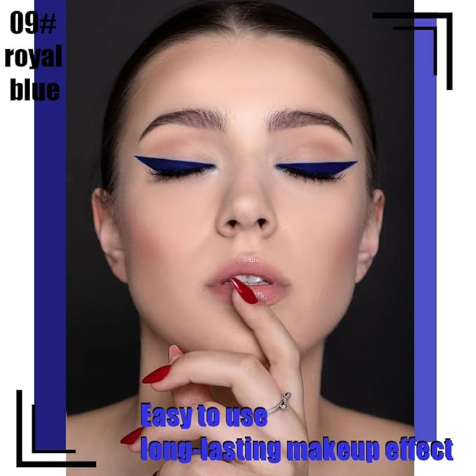 evpct Royal Blue Matte Liquid Eyeliner Waterproof Smudge Proof, Blue Eye Liner Liquid Liner for Face Body Paint, Long-lasting Eyeliner Waterline Thin Quick-dry Eyeliners Pencil Eye Makeup Stay all Day