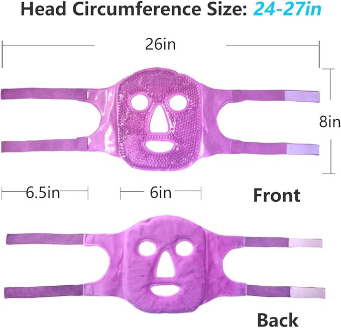 Cold Face Eye Mask, Cooling Mask, Reusable Cold Mask for Hot and Cold Treatment for Eye Strain, Eye Swelling, Eye Redness, Puffy Eyes, Dark Circles, Smooth Fine Lines, and Eye Recover. 1 PCS