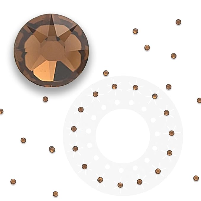 blinger® Shimmer Crystal Refill Pack – as seen on Shark Tank | 5 Discs – 75 Precision-Cut Glass Crystals | Hair-Safe Accessories | Styling Tool Not Included| Smokey Topaz 4 mm