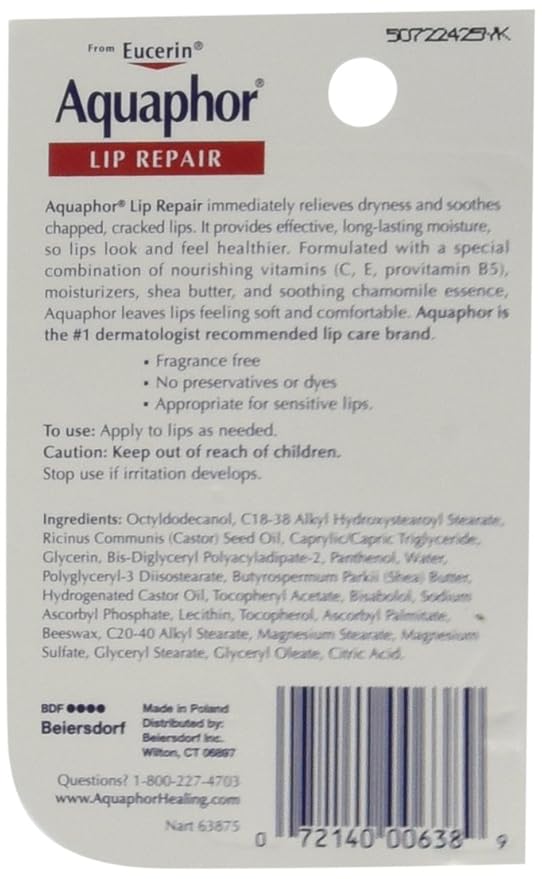 Aquaphor Lip Repair Tube Blister Card,