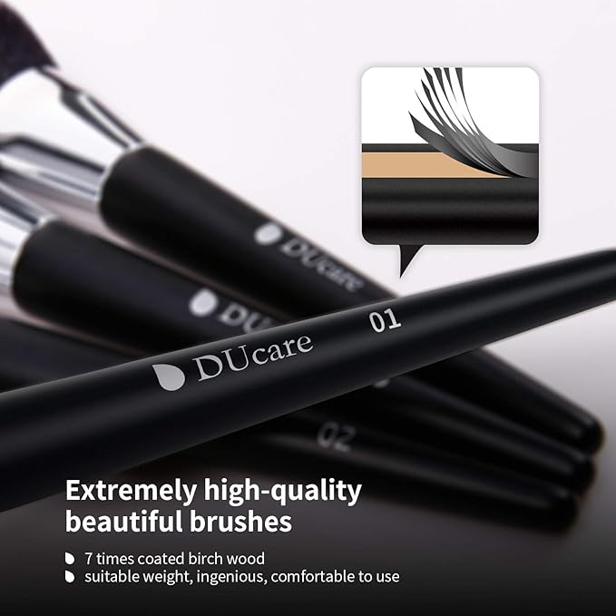 DUcare Makeup Brush Set Professional 32Pcs Make up Brushes Premium Synthetic Kabuki Foundation Blending Face Powder Blush Concealers Eye Shadows