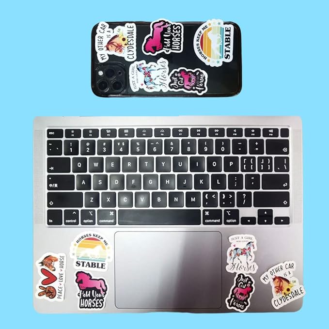 Horses Gifts Girls Horse Cosmetic Bag and 5 Piece Stickers Just a Horses-loving Girl Cowgirl Equestrian Travel Bag Cosmetic Bag Gifts Horse Cosmetic Bag Horseshoe Horse Gifts for Girls