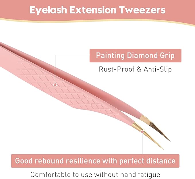 Ms.Queen Lash Extension Tweezers,2Pcs Fiber Tip Grip Boot Volume Tweezer and Dolphin Isolation Eyelash Tweezers