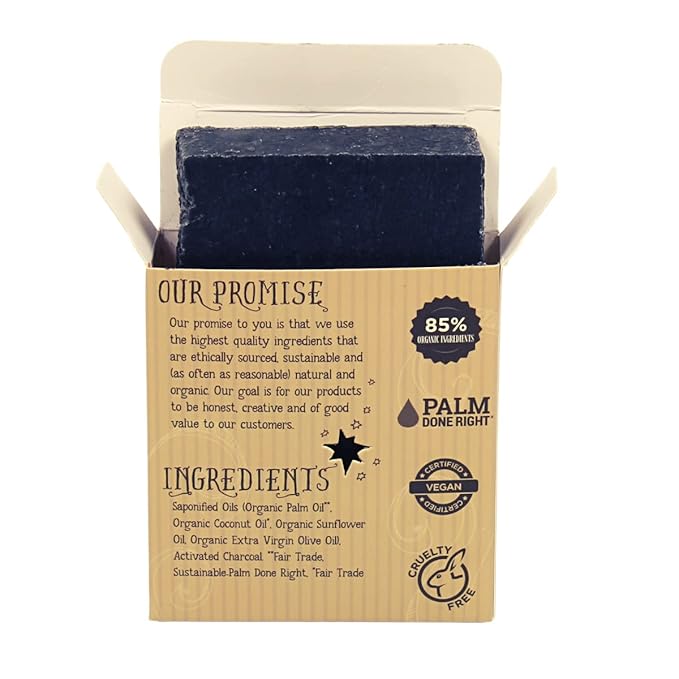 Varina Organic Activated Charcoal Bar Soap - Gentle Cleansing for Sensitive Skin, Unscented - 3 Pack - Experience Healthy and Glowing Skin
