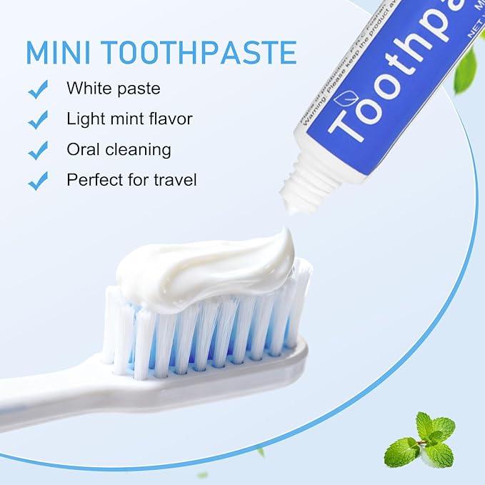 0.28 oz Small Travel Size Toothpast Bulk - Pack of 300,Disposable Mint Flavor 0.8x3.14 inches Single Use Mini Toothpaste for Hotel,Camping,Homeless,Charity,Guests,Office,Vacation