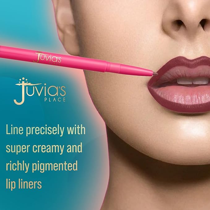 Juvia's Place Coffee Shop Luxe Lip Liner: Lush - Colorstay Matte Finish Lip Pencil, Makeup for Natural Long Lasting Beauty and Sensational Wear, Lip Stain Kiss Proof Cometics