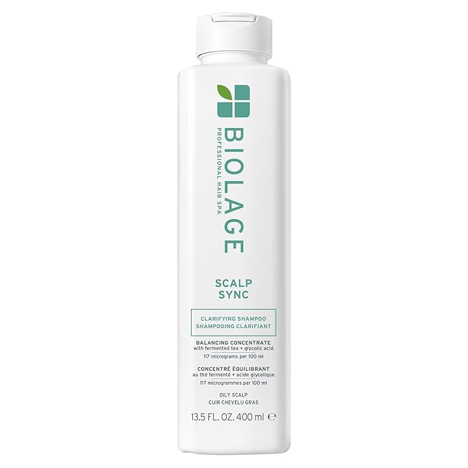 Biolage Scalp Sync Clarifying Shampoo - Residue & Buildup Remover, For Oily Scalp, Fermented Tea & Glycolic Acid, Vegan & Paraben-Free, 13.5 Fl Oz, Packaging may vary