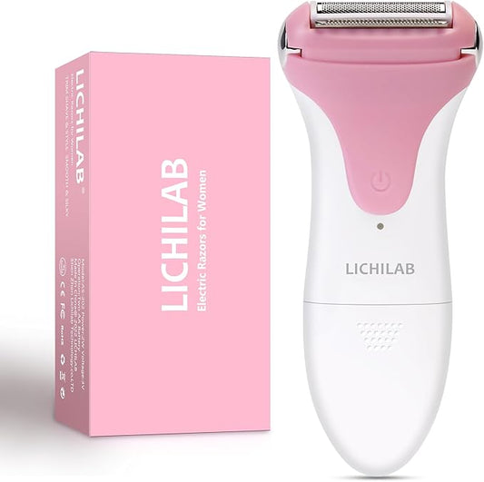 Electric Razors for Women & Bikini Trimmer for Sensitive Skin - Painless Body Hair Removal for Legs,Underarms,Pubic Hair,Hypoallergenic Cordless Foil Shaver Travel Ready Wet/Dry,ROSE/IU7H