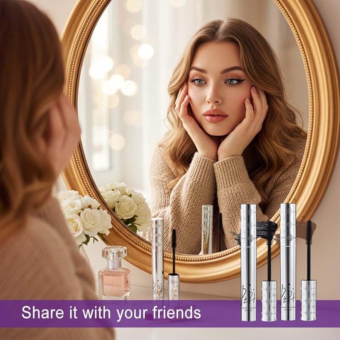 Mascara for Older Women 60 Plus, 2025 New Mascara Volume and Length for Mature Women with Thinning Lashes, Non Clumping Waterproof Long Wear (Black*2)