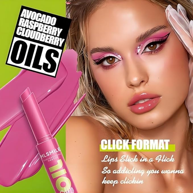 3 Colors Fat Lip Oil Click Slick,Non-stick High