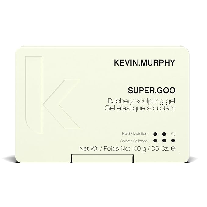 KEVIN.MURPHY SUPER.GOO - Sculpting Rubbery Gel - For All Hair Types - Curl Enhancer - Natural Finish & Firm Hold Hair Gel - Water Soluble - Paraben Free - 100 g / 3.4 oz