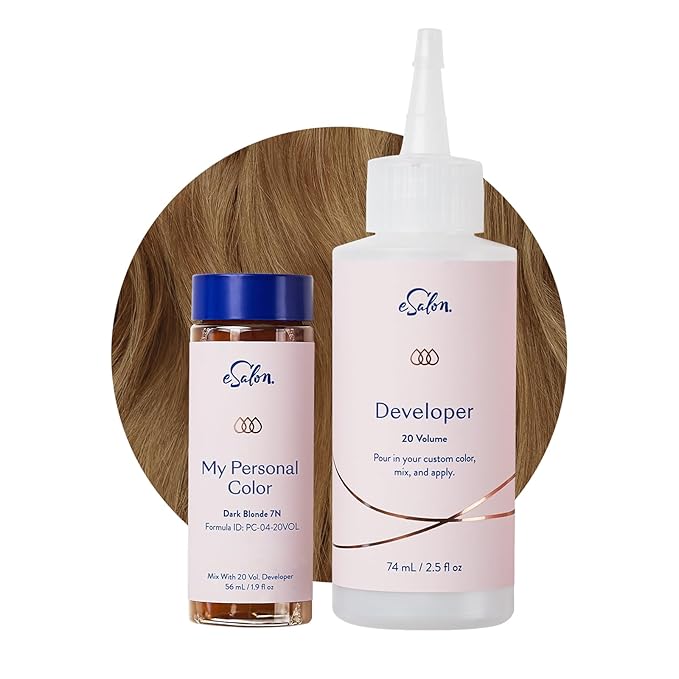 eSalon Permanent Hair Color & Hair Dye Kit - Dark Blonde - Professional-Grade Ammonia-Free Colorist for Up To 100% Gray Coverage on All Hair Types