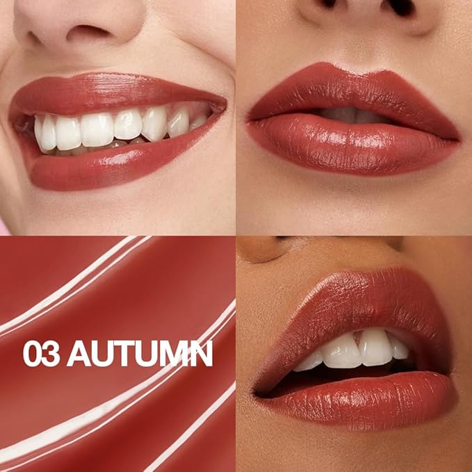 HHLTOH 1Pcs Tinted Lip Balm Moisturizing Lipstick – Warm Orange Brown Sheer Hydrating Lip Color for Dry Lips – Nourishing Lip Balm for All Women with a Subtle Natural Scent (S03 Autumn)
