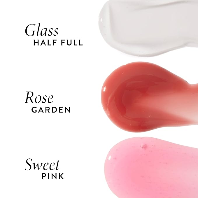 LAURA GELLER NEW YORK Fine Shine Glossy Lip Oil, Rose Garden - Hydrating Squalane - Pink Lip Gloss