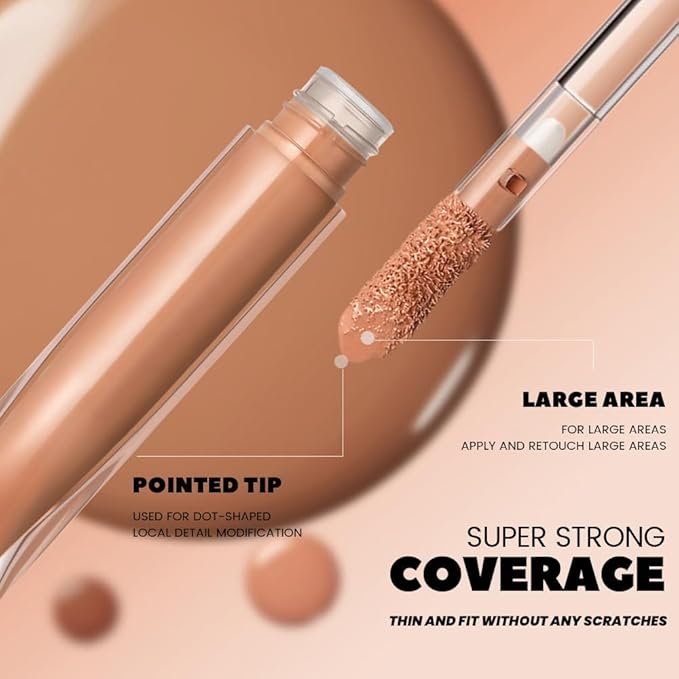 Kaely Liquid Concealer for Older Women, Under Eye Brightener Full Coverage Concealer for Dark Circles, Color Correcting Foundation Face Makeup Waterproof, Vegan & Cruelty-Free, 04 Medium Beige