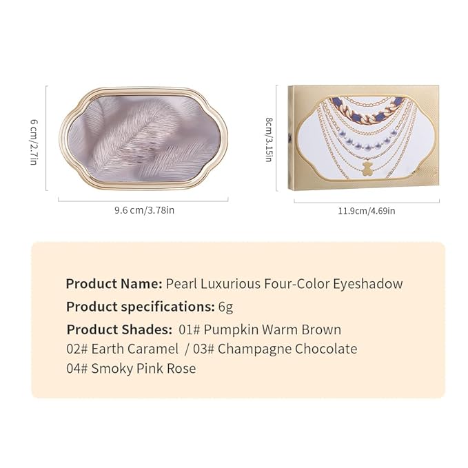 Eyeshadow Palette 4 Colors, Rose Nude Pink Brown Matte Shimmer Eyeshadow, Highly Pigmented Blendable Long-Lasting Eye Shadow, Soft Silky No Fallout Daily Natural Glam Makeup, Makeup Gift for Women-B1