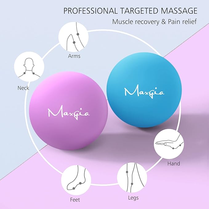 2" Mini Massage Ball, 5 Speeds Vibrating Massage Roller Ball for Palm, Hand, Foot, Leg, Neck, Back, Trigger Point Muscle Therapy Ball for Myofascial Release, Plantar Fasciitis, Purple