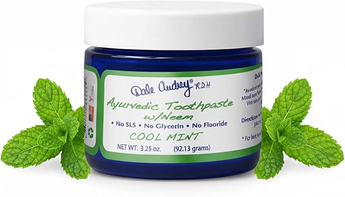 Dale Audrey Ayurvedic Mineralizing Tooth Paste, Organic Mint Flavor for Teeth Whitening and Fresh Breath, Enamel Repair Vegan Toothpaste | Natural Toothpaste Fluoride Free-3.25 Oz